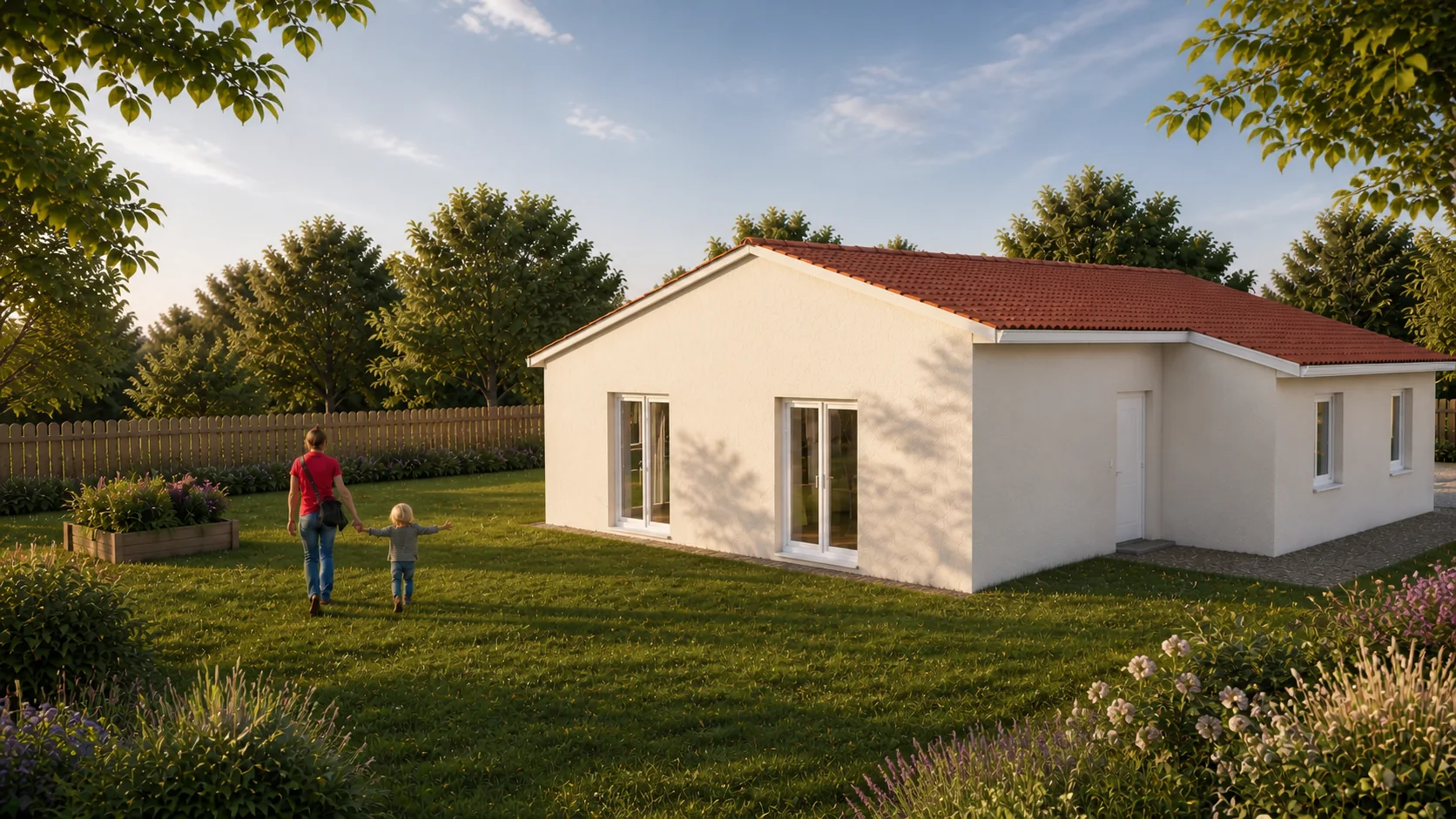 Façade jardin projetée du lot 1 Rue de la Pégou